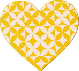Naklejka na ściany i meble 3d rendering element PNG yellow heart shape, inspirational illustrations, concept design, elements for valentine festival design or decoration