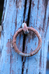 old rusty lock on the door