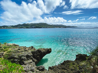 Beautiful blue sea at Sesoko-jima island, Okinawa, Japan