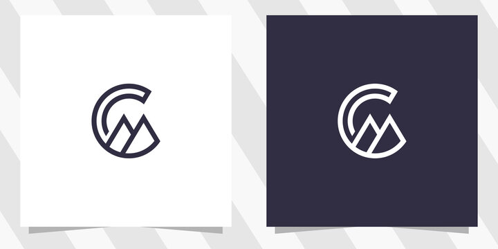letter cm mc logo design