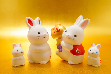 うさぎ年のお正月素材（卯年年賀状）