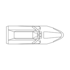 continuous line drawing from the boat traveling at high speed in the waters. concept of traveling by yacht. yacht go isolated with white backgrounds