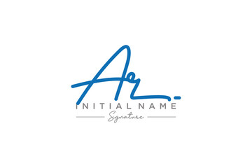 Initial AR signature logo template vector. Hand drawn Calligraphy lettering Vector illustration.
