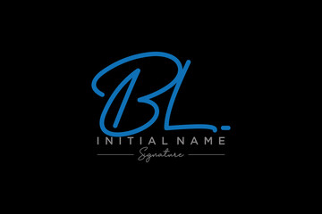 Initial BL signature logo template vector. Hand drawn Calligraphy lettering Vector illustration.