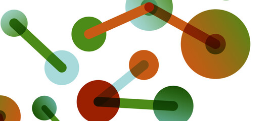 Abstract background. Round dots connected by lines. Trendy techno business template for wallpaper, banner, background or landing