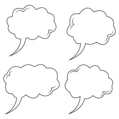 Stock comic line speech Bubble Icon vector