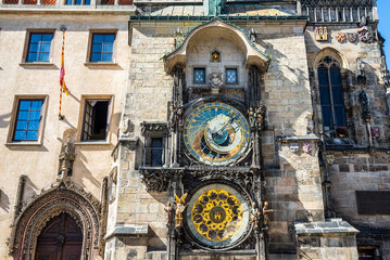 Astronomical Clock Tower in Prague Old Town Hall, Czech Republic