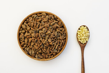 white, barked pine nuts