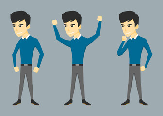 A set illustration of businessman with some pose