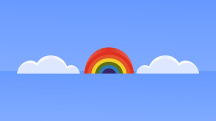 rainbow and cloud toy background stock vector