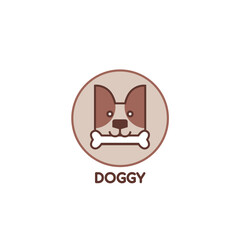 Vector isolated cute funny puppy. Dog logo design. Logo can be used for icon, brand, and business.
