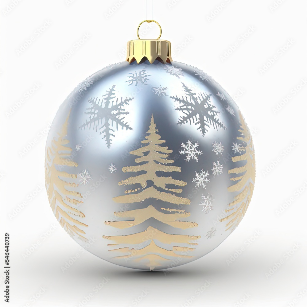 Sticker christmas ball 3d render