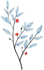 Leaf Blue watercolor