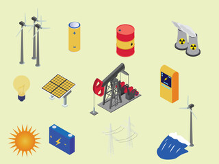 The electricity power source icon set