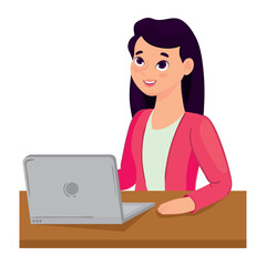 woman using laptop elearning