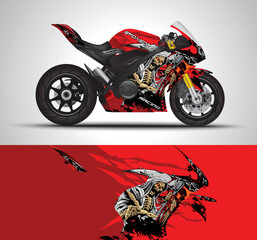 motorcycle livery graphic vector. abstract grunge background design for vehicle vinyl wrap and car branding	