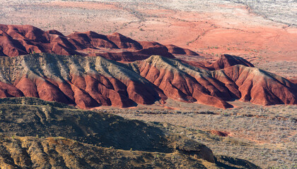 Picturesque clay mountains in Altyn Emel nature park near Almaty (Kazakhstan)