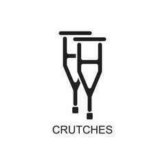 crutchest icon , health icon vector