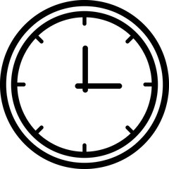 clock icon, editable stroke, line style on white background..eps