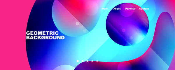 Geometric flowing shapes abstract background. Vector Illustration For Wallpaper, Banner, Background, Card, Book Illustration, landing page