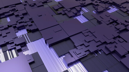 3dキューブのデジタルな背景素材。テクノロジーや近未来のデザインに