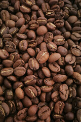  Close up of coffee beans for background                                