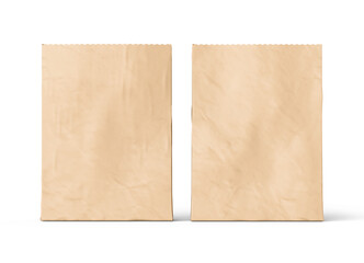 Brown Bakery Packaging Paper Bag Isolated on White