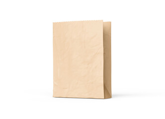 Brown Bakery Packaging Paper Bag Isolated on White