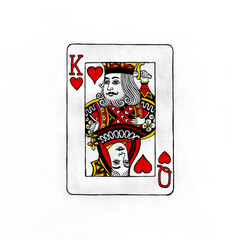 king queen cards drawing sketch illustration poker card gambling casino playing playing cards games spades