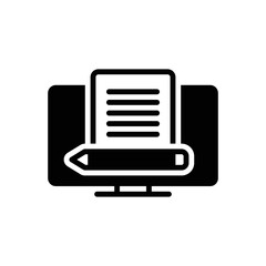 Black solid icon for blogging