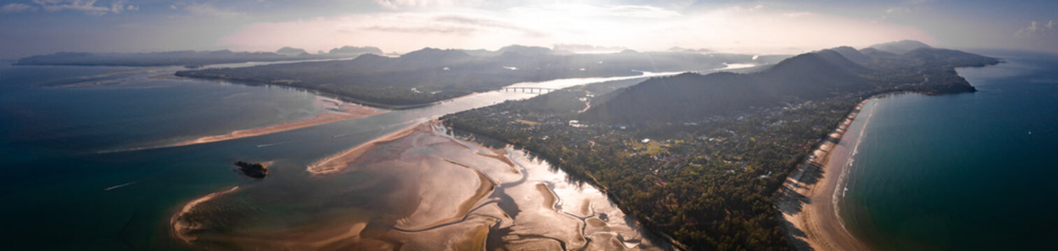 Aerial view of Laem Kho Kwang Beach in Koh Lanta, Krabi, Thailand