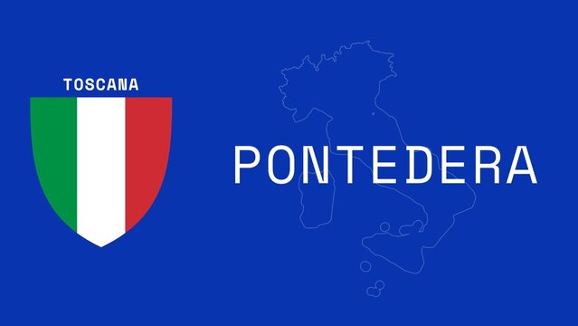 Pontedera: Illustration mit dem Ortsnamen der italienischen Stadt Pontedera in der Region Toscana