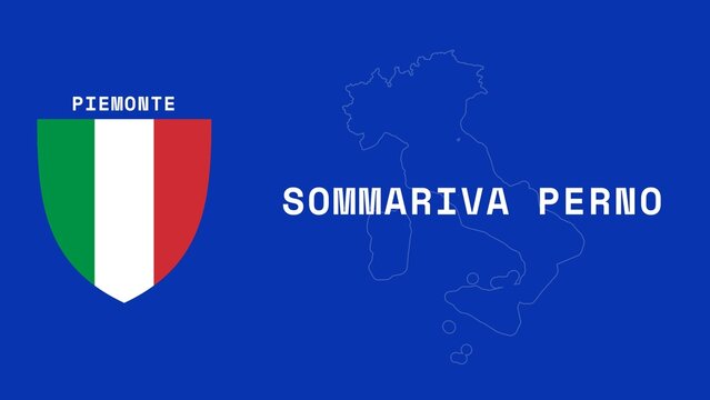 Sommariva Perno: Illustration mit dem Ortsnamen der italienischen Stadt Sommariva Perno in der Region Piemonte