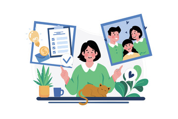 Work-Life Balance Illustration concept on white background