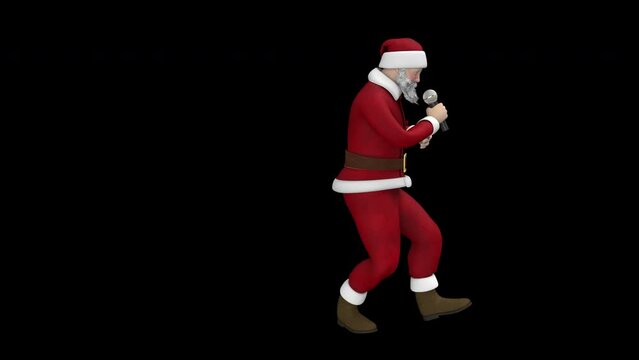 Santa Claus sings a song - 3d render looped with alpha channel.
