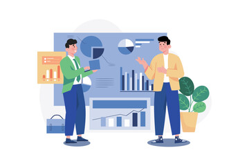 Data Analysis Illustration concept on white background