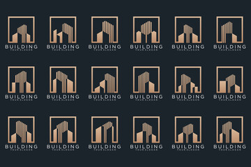 Set of Building, Real Estate, architecture and Construction logo design inspiration.