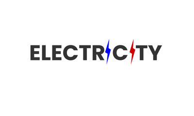 Electricity typography logo design 