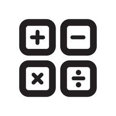 Calculator Icon with Outline Style