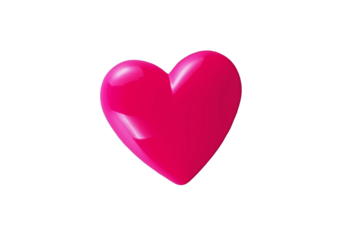 Pink Heart isolated on transparent background for love greeting card and wallpaper or valentine's day. (PNG File)