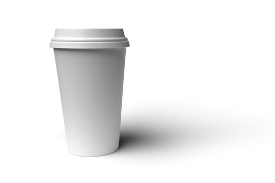 Realistic white coffee mug graphic.