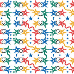 pattern design with stars, dots and lines