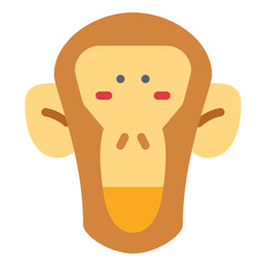 monkey flat icon style