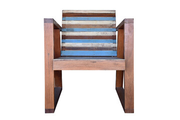 Wooden arm chair isolated.