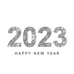 Greeting card happy new year text 2023 celebration background