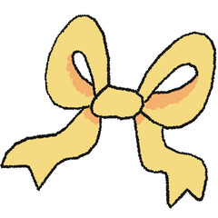 Ribbon bow vector illustration in line filled design