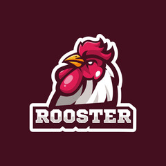 Rooster Chicken Mascot Logo Design Illustration Vector