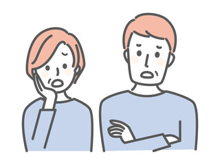 illustration of middle age people worrying about something