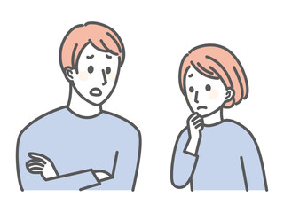 illustration of young people worrying about something