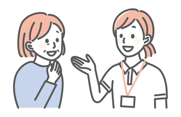 simple illustration of staffs nursing people